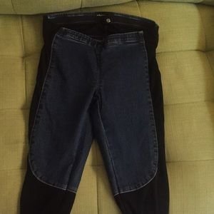 Nasty Gal Denim and black spandex legging